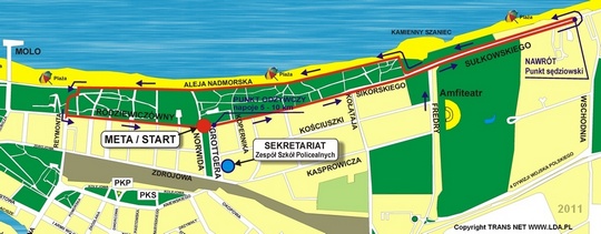 Mapka trasy 25 Biegu Zaślubin 2011