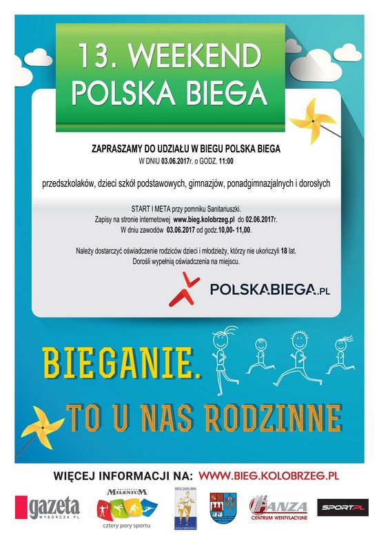 Plakat Polska Biega - Kołobrzeg Czerwiec 2017