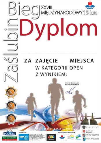 Dyplom 28 Biegu Zaślubin